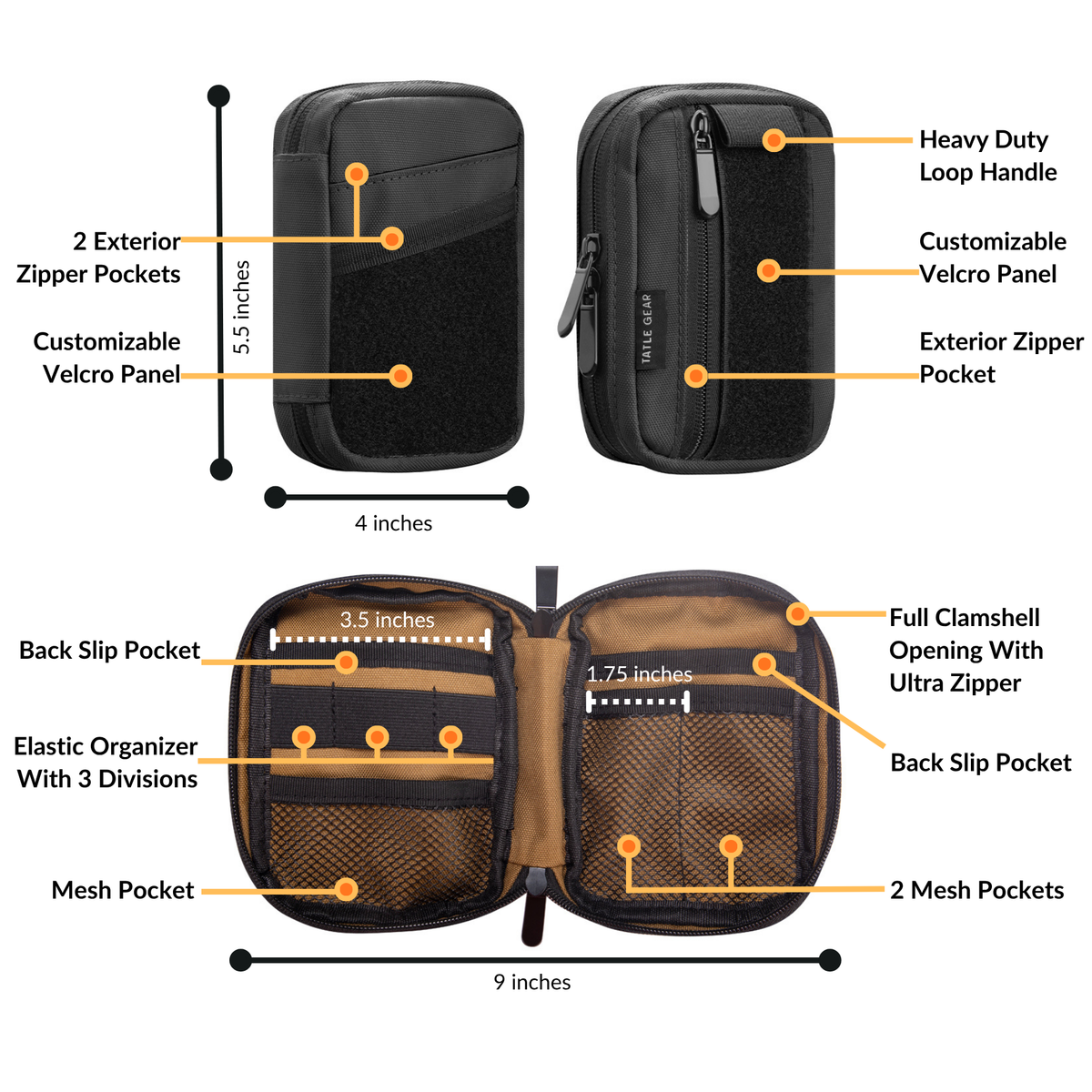 Tatle Gear D-Pack – Organizador compacto para tecnología y uso diario