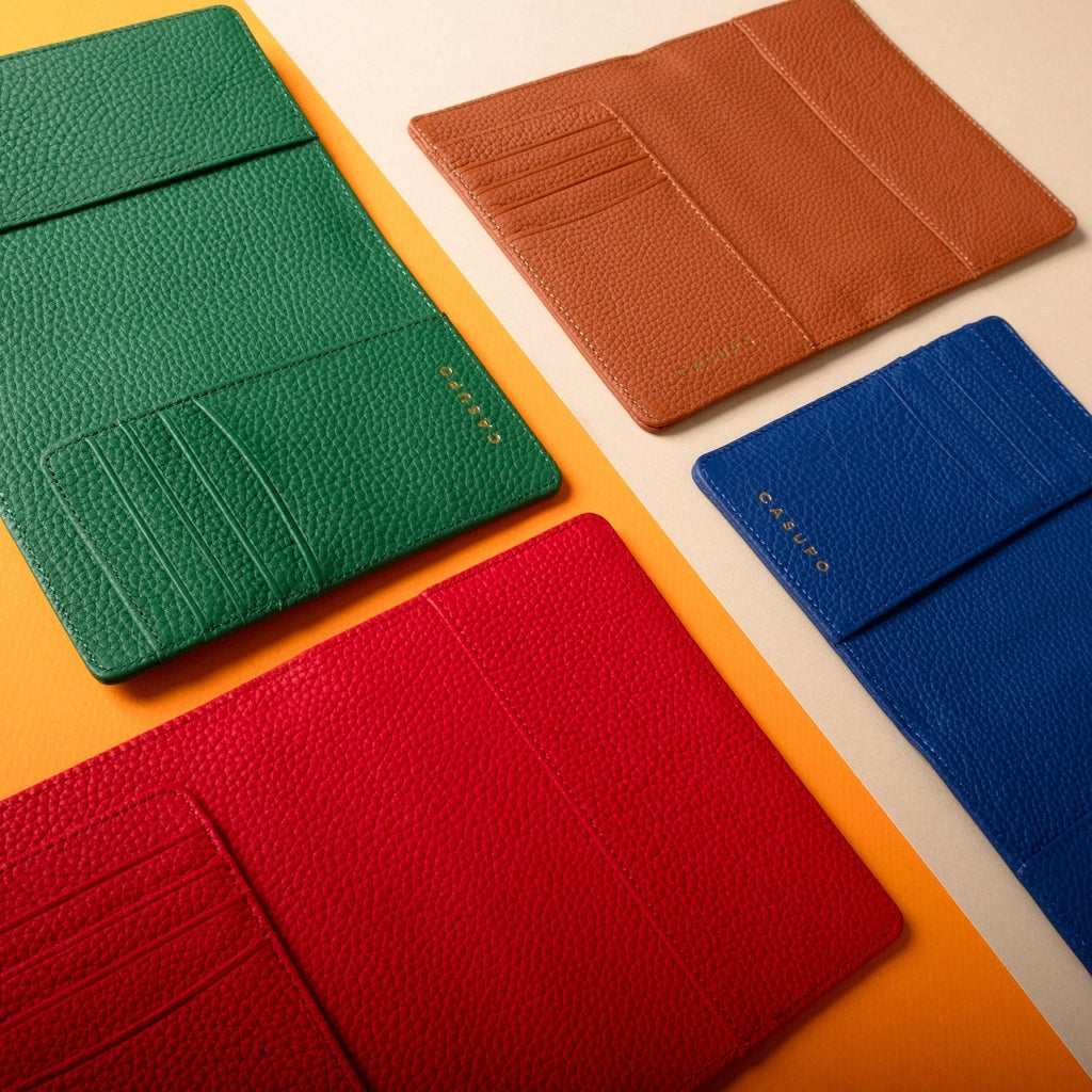 Cartera para pasaporte de cuero con RFID CASUPO