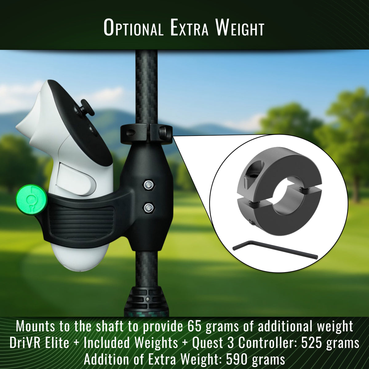 DeadEyeVR DriVR Elite – Palo de golf de realidad virtual con peso