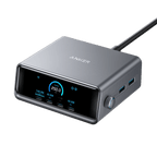Anker Prime 250W charging station with a display, control dial, and six USB ports.