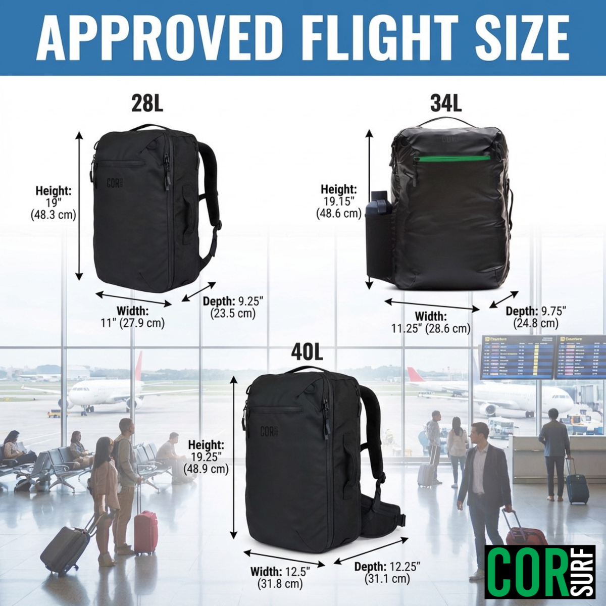Mochila de viaje COR Surf Island Hopper de 28 L