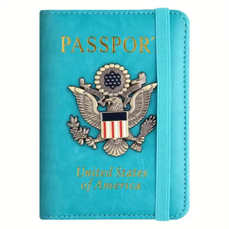 Portapasaporte con RFID y placa metálica 3D