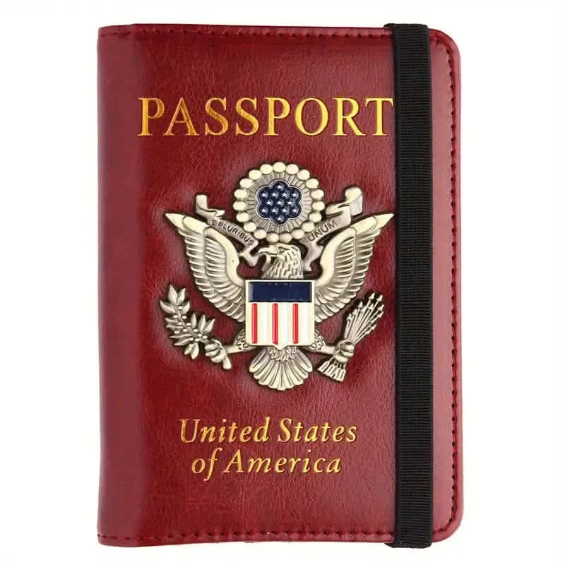 Portapasaporte con RFID y placa metálica 3D