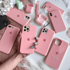 Funda de silicona rosa caramelo para iPhone – Protección suave al tacto